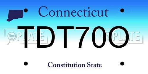 TDT70O Connecticut License Plate