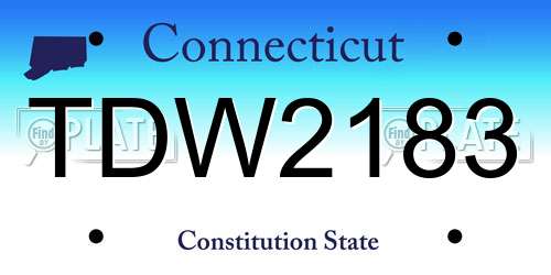 TDW2183 Connecticut License Plate