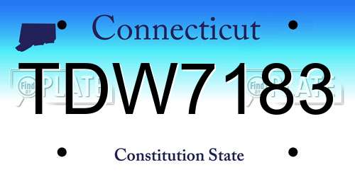 TDW7183 Connecticut License Plate