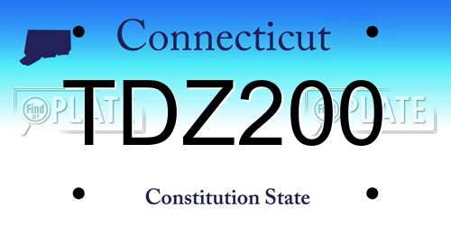 TDZ200 Connecticut License Plate