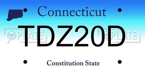 TDZ20D Connecticut License Plate