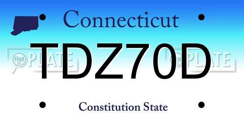 TDZ70D Connecticut License Plate