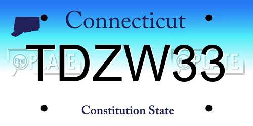 TDZW33 Connecticut License Plate