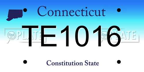 TE1016 Connecticut License Plate
