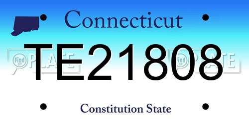 TE21808 Connecticut License Plate