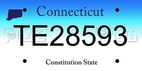 TE28593 Connecticut License Plate