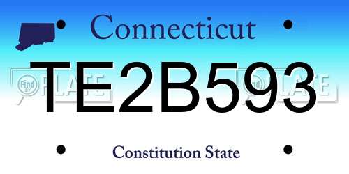 TE2B593 Connecticut License Plate