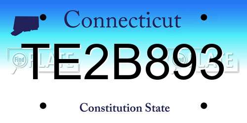 TE2B893 Connecticut License Plate