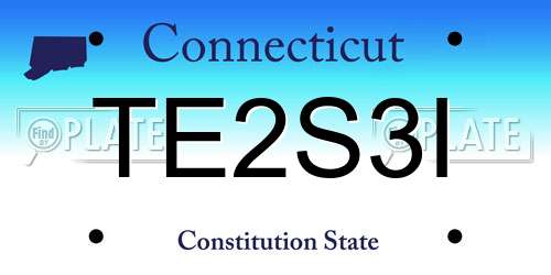 TE2S3I Connecticut License Plate