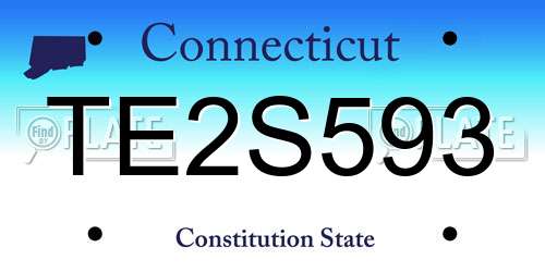 TE2S593 Connecticut License Plate