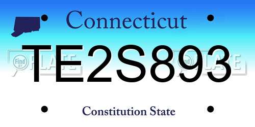 TE2S893 Connecticut License Plate