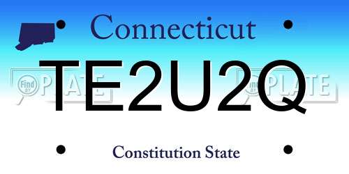TE2U2Q Connecticut License Plate