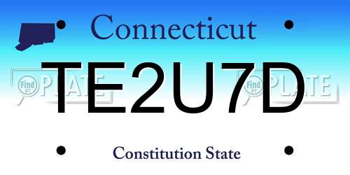 TE2U7D Connecticut License Plate