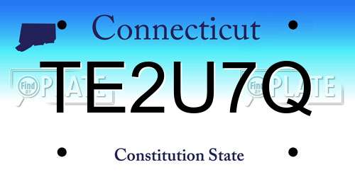 TE2U7Q Connecticut License Plate