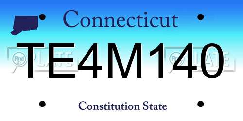 TE4M140 Connecticut License Plate