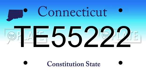 TE55222 Connecticut License Plate