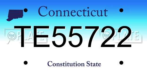 TE55722 Connecticut License Plate