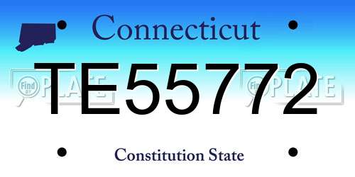 TE55772 Connecticut License Plate