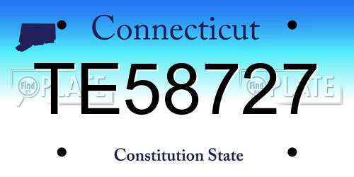 TE58727 Connecticut License Plate