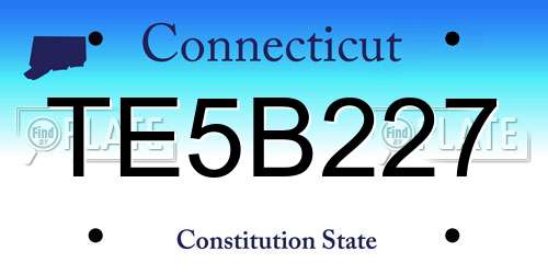 TE5B227 Connecticut License Plate