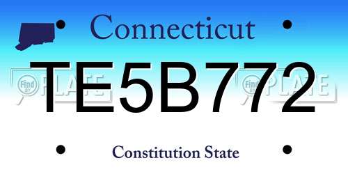 TE5B772 Connecticut License Plate