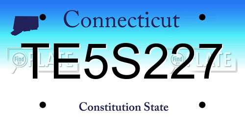 TE5S227 Connecticut License Plate