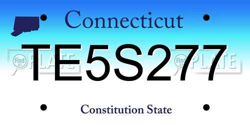 TE5S277 Connecticut License Plate