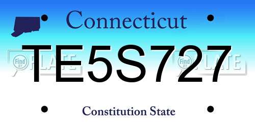 TE5S727 Connecticut License Plate