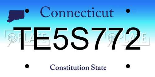 TE5S772 Connecticut License Plate
