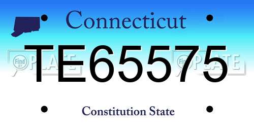 TE65575 Connecticut License Plate