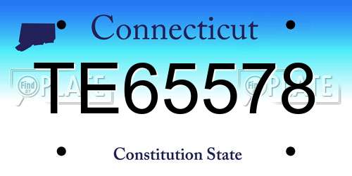 TE65578 Connecticut License Plate