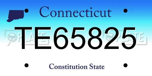 TE65825 Connecticut License Plate