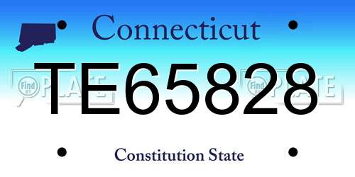TE65828 Connecticut License Plate