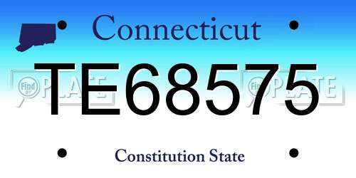 TE68575 Connecticut License Plate