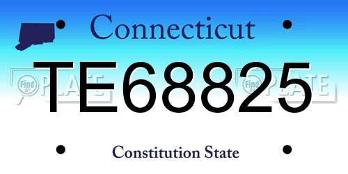 TE68825 Connecticut License Plate