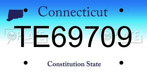 TE69709 Connecticut License Plate
