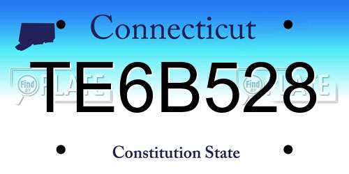 TE6B528 Connecticut License Plate