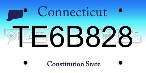 TE6B828 Connecticut License Plate
