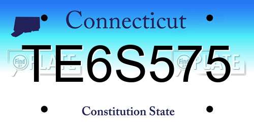 TE6S575 Connecticut License Plate
