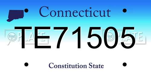 TE71505 Connecticut License Plate