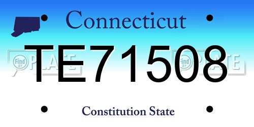TE71508 Connecticut License Plate