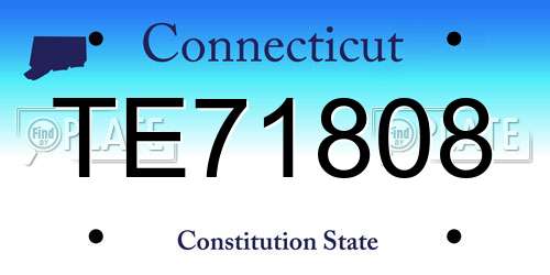 TE71808 Connecticut License Plate