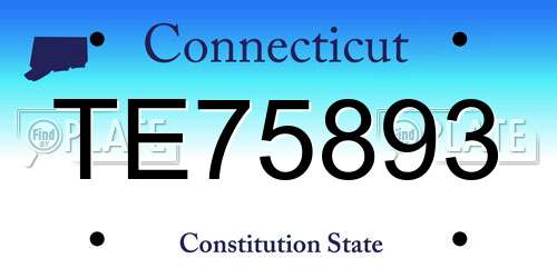 TE75893 Connecticut License Plate