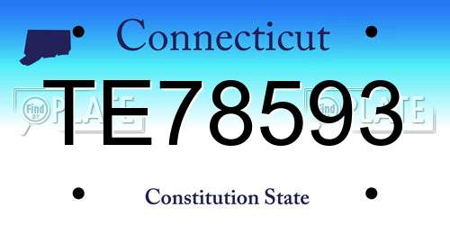 TE78593 Connecticut License Plate