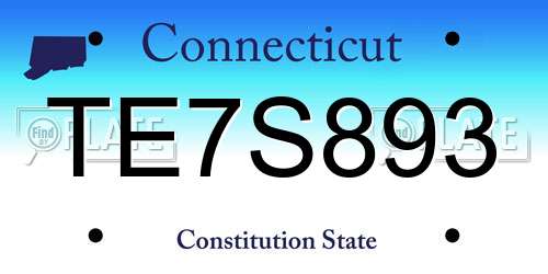 TE7S893 Connecticut License Plate