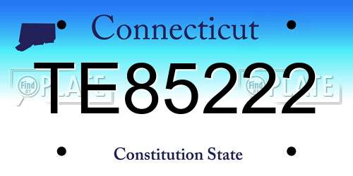 TE85222 Connecticut License Plate