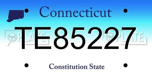 TE85227 Connecticut License Plate