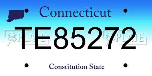 TE85272 Connecticut License Plate