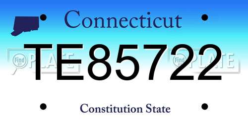 TE85722 Connecticut License Plate