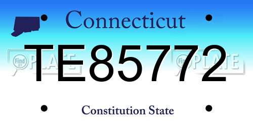 TE85772 Connecticut License Plate
